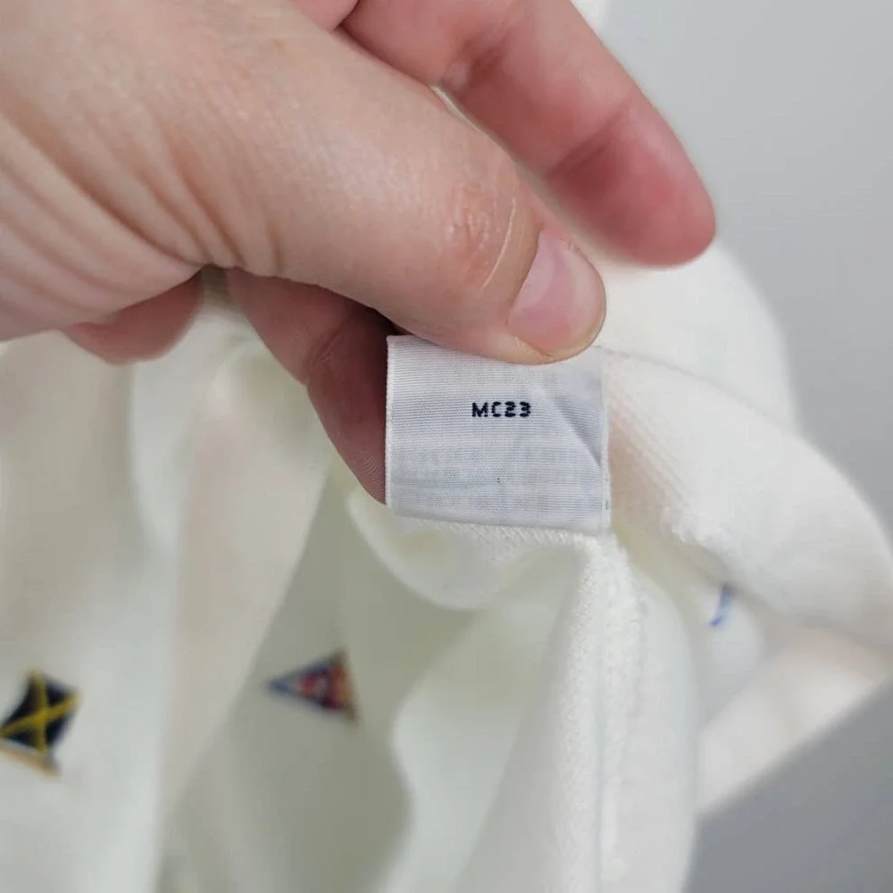 Polo By Ralph Lauren Polo Shirt Hampton Size XL Nautical Flags Embroidered White